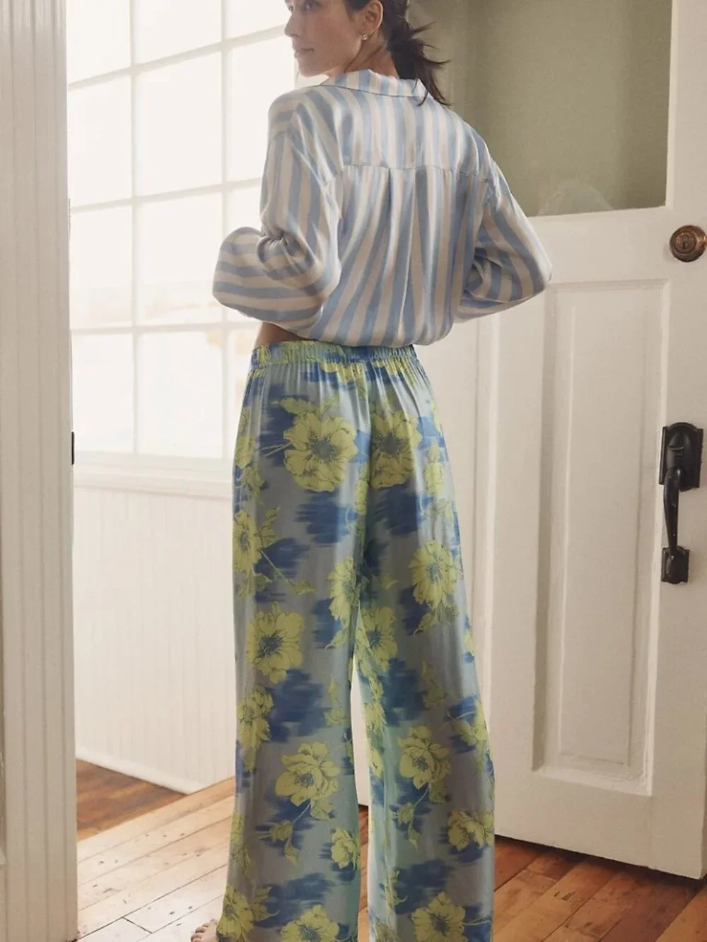 NWT Anthropologie Lyrebird Neela Pajama Pants in LB Silky